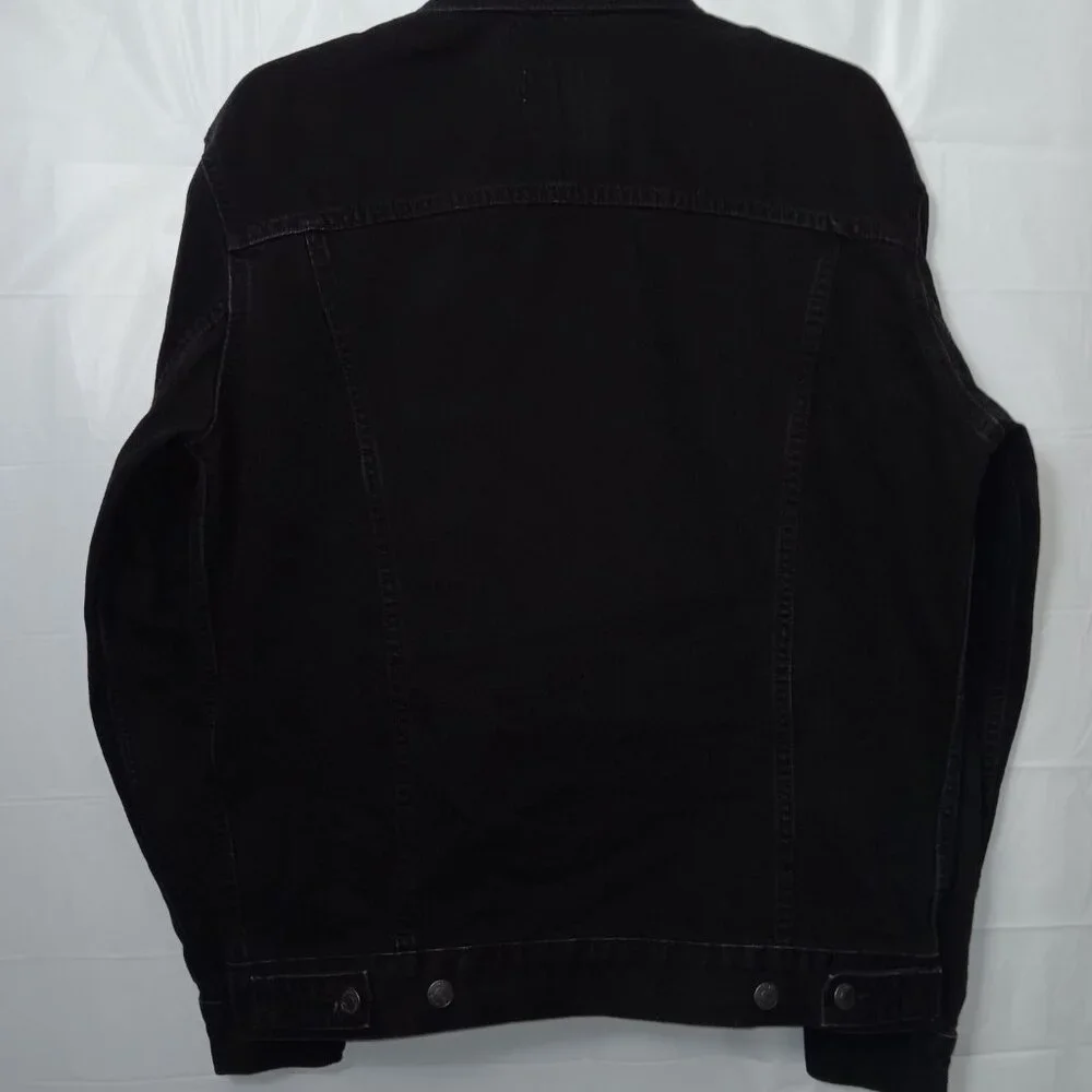 ZARA MEN'S BUTTON UP BLACK DENIM JACKET - Picture 8 of 11